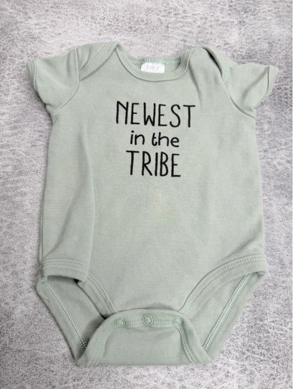 Baby Essentials Newest in the Tribe Bodysuit 0-6 Months Sage Green Baby One PC